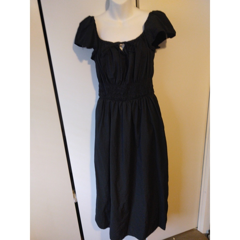 Women's Milkmaid Midi Dress Size S Dark Cottage Goth Fairy Grunge‎ Feminine